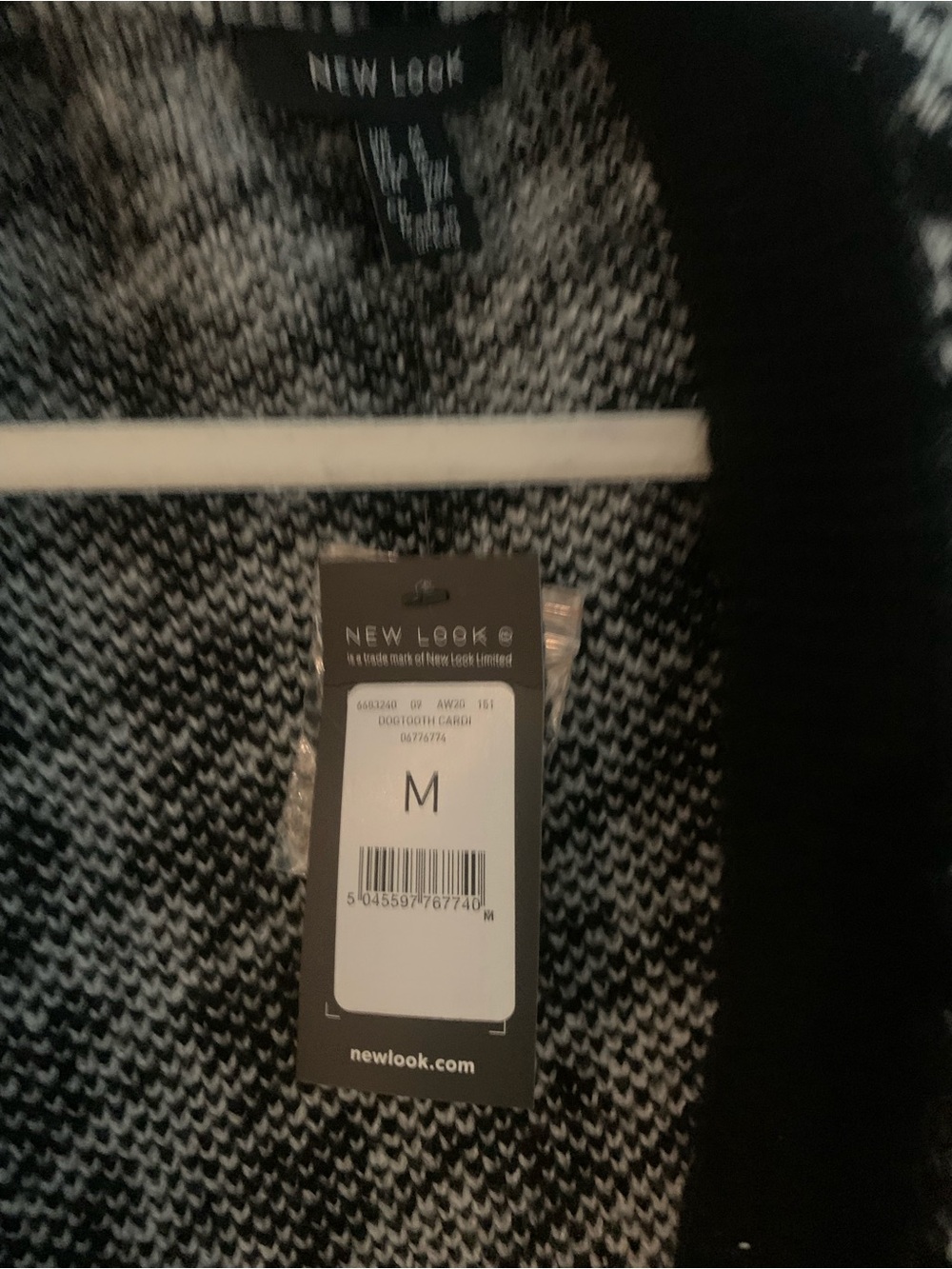 New Look Men's Black and White Marled Cardigan - M